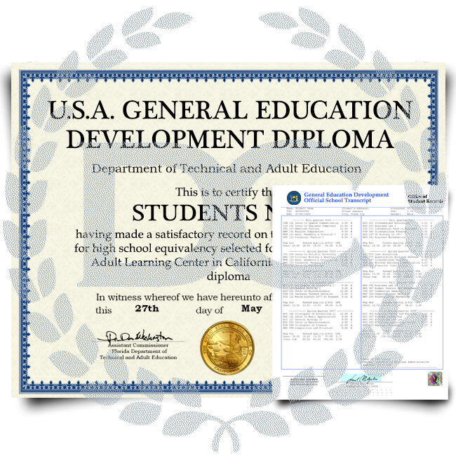 Fake GED Diploma & Transcript from USA - Diploma Company Australia